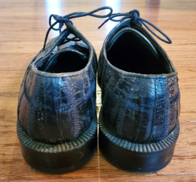 David Eden Navy Crocodile Leather Square Toe Oxford Dress  display picture 3
