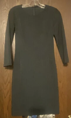 The Row Dress Black Stretch Scuba 3/4 Sleeve Sheath Size 4 Fabulous!