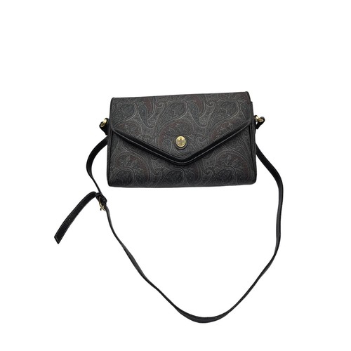 Liz Claiborne Women's Envelope Close Crossbody Shoulder Bag Black Paisley