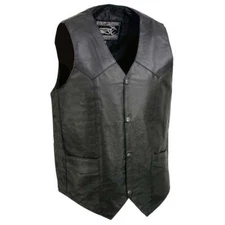 Event Leather 1310GO Men's LIGHTWEIGHT Classic Snap Front Motorcycle Rider Vest