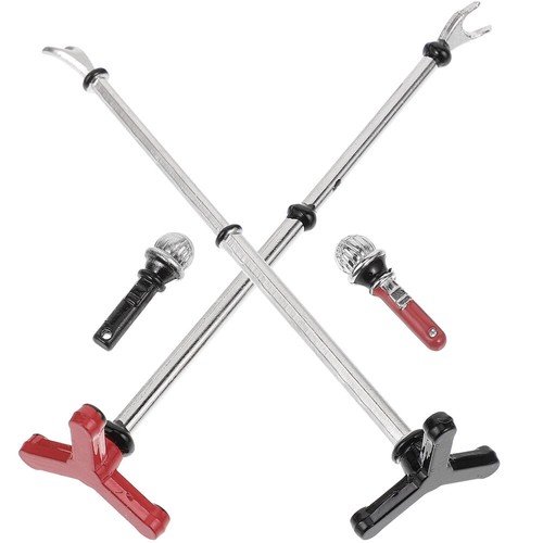 2pcs Dollhouse Mini Microphones Simulated Microphone Toys Kids Tiny