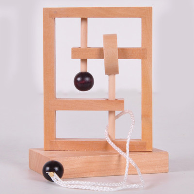 Game for Adults Kids 3D Wooden Rope Loop Puzzles IQ String Brain Teaser