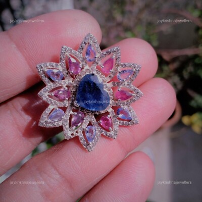 September Birthstone Sapphire Ring, 925 Sterling Silver Diamond