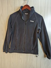 Columbia Womens Full Zip Black Fleece Jacket Long Sleeve Size Small