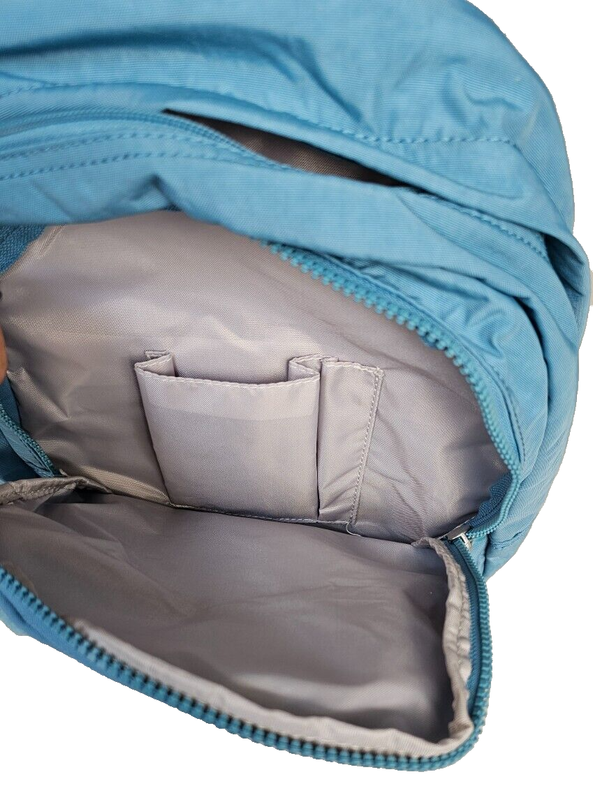 Kipling Challenger Medium Backpack in a teal color with a matching monkey charm. Kipling CHALLENGER Backpack BP4459 JUNIPER TEAL Color New  main image 4