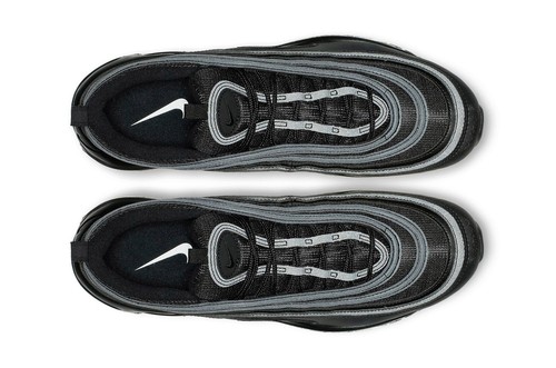 Nike Air Max 97 Retro Sneakers Triple Black ReflectIve Trainers Men New Shoes - Picture 2 of 8