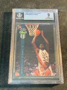 1992 Classic Four Sport Draft Pick RC SHAQUILLE O'NEAL #1 BGS 9 Mint LSU Magic