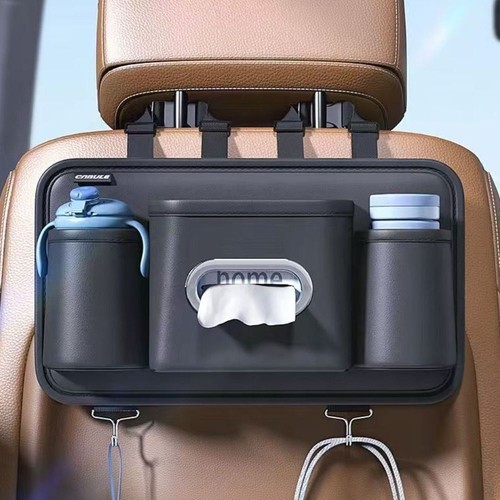 Luxury Paper Napkin Organizer Leather Water Cup Pockets Inner Accessories
