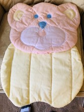 Nursery Wall Hanging Teddy Bear 19 tall 16 wide quilted cotton blend fabric