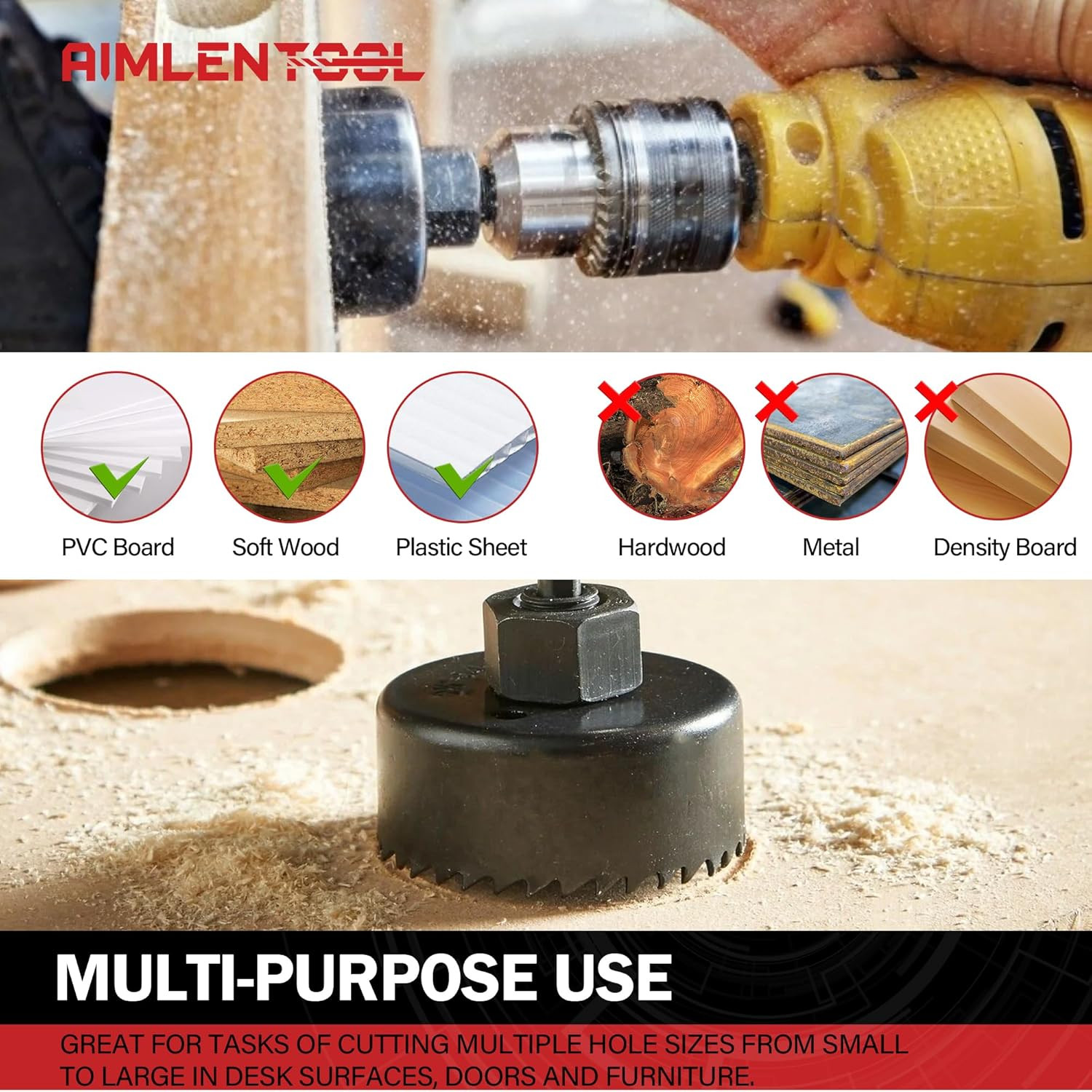 Hole Saw Set, 26PCS Hole Saw Kit with 3/4" to 5" (19Mm-127Mm) Saw Blades, Spade 