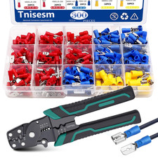 Spade Connector 16 Types with Professional Wire Stripper/Wire Crimping Tool, Wir