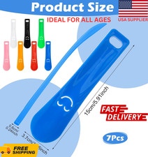 7PCS Plastic Shoe Horn Travel Easy Wear Helper for Men Women Senior KidsColorful