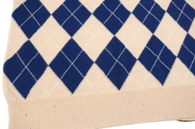 COMME des GARÇONS HOMME PLUS argyle vest Comme des Garcons Homme Plus 2000 Argyle Stripes Distressed Wool