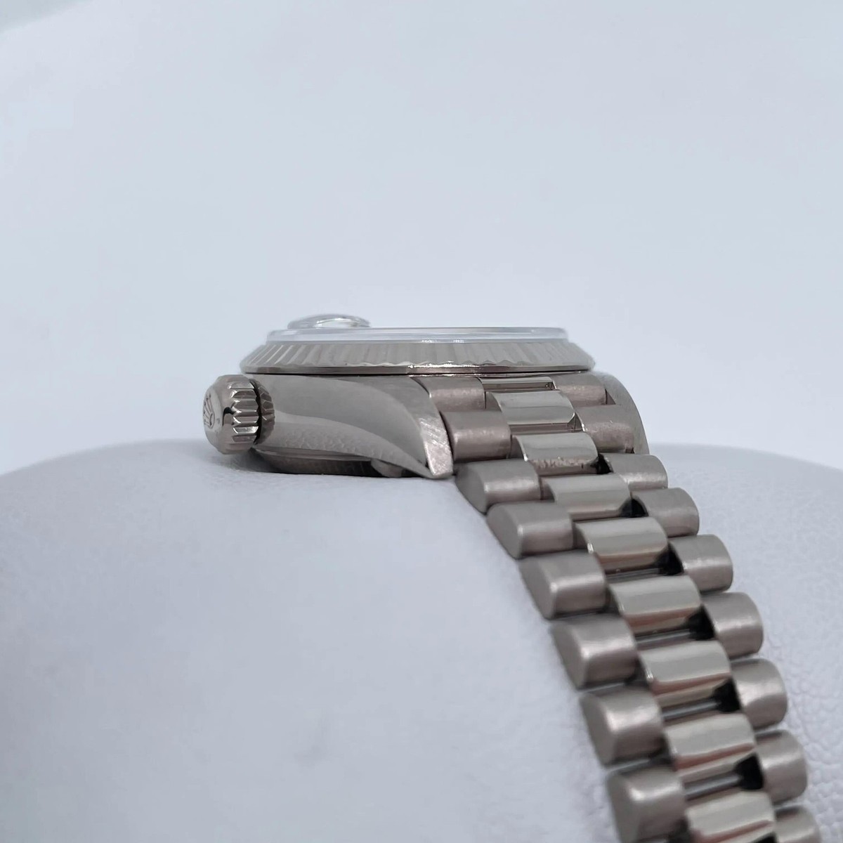 1990 Vintage Rolex Datejust 26mm 18K White Gold Silver Diamond