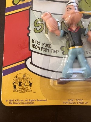 POPEYE Bendable Poseable Toy Keychain Figure 1993 Yellow Pipe New
