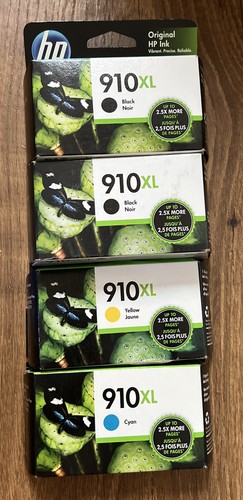 HP 910 XL Set 4 Tintenpatronen 2 Schwarz 910 XL 1 Cyan 1 Gelb Abgelaufen 2022 Neu