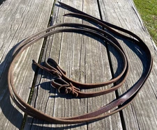 Used good quality US made Weaver harness leather Western reins 7" ft X 5/8”