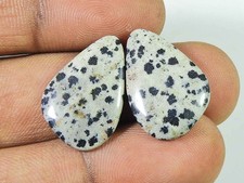15.90Cts. Natural Dalmation Jasper 15mm X 23mm each Cabochon Match Pair Y561