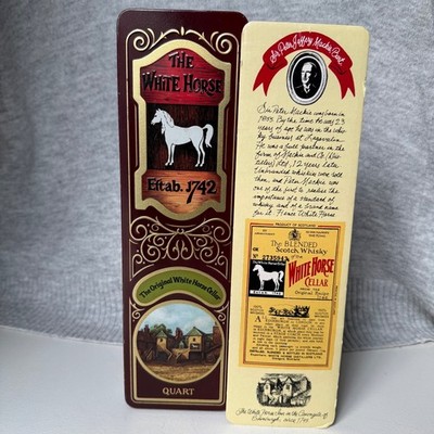 VTG White Horse Cellar Blended Scotch Whisky Tin Barringer Scotland with Insert