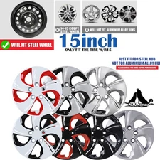 4 Pack 15" Bolt-On Wheel Covers Full Rim Hubcaps for 2013 2014 2015 Honda Civic