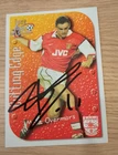 Superb Hand Signed Marc Overmars Arsenal Futera 1999 Cutting Edge Card
