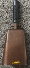 Cowbell Noise Maker Large Handheld Bell Flat Hand Bell Brown 11"H x4.75"W