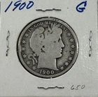 1900 US Barber SILVER Half Dollar Old US Coin! G