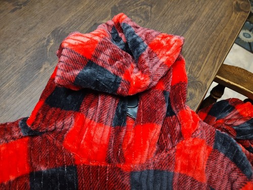 NWOT Joy Spun Red Black Hot Chocolate Weather Soft Hooded Pajama Set Size M - Picture 3 of 5