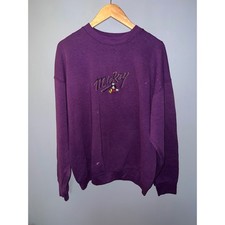 Vintage Mickey Co Purple Embroidered Mickey Mouse Sweatshirt XL Made in USA