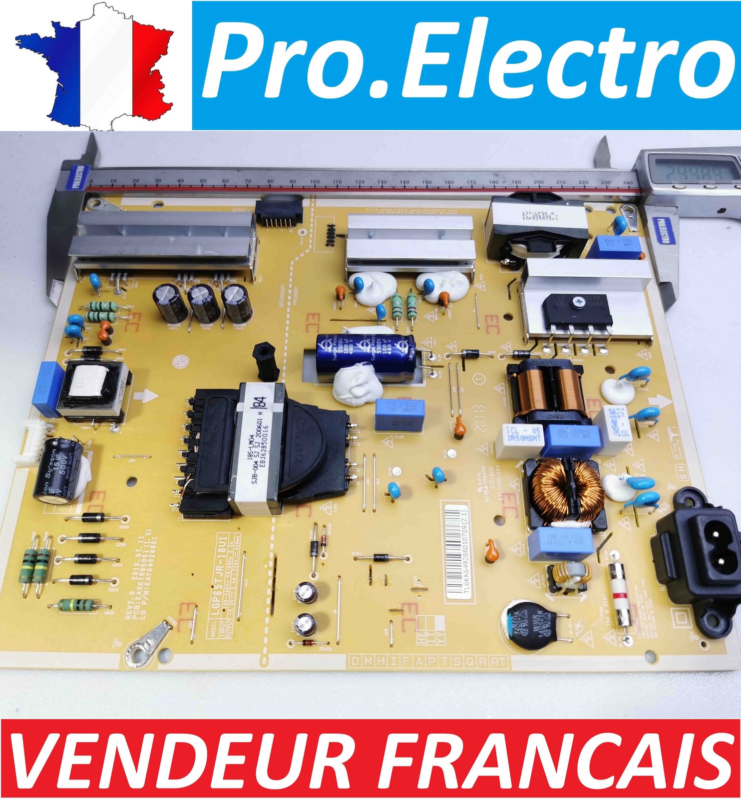 Carte d'alimentation TV pour modèle LG 65UN71006LB LGP49DJ-17U1