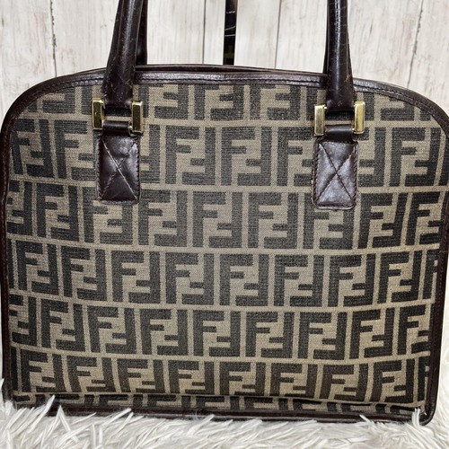 Fendi Women Zucca Handbag Vintage Leather Canvas Limited Edition VHTF Popular Pr - Picture 9 of 20
