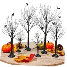 6 Pcs Mini Decor Tree Artificial Tabletop Branch Halloween Village Trees
