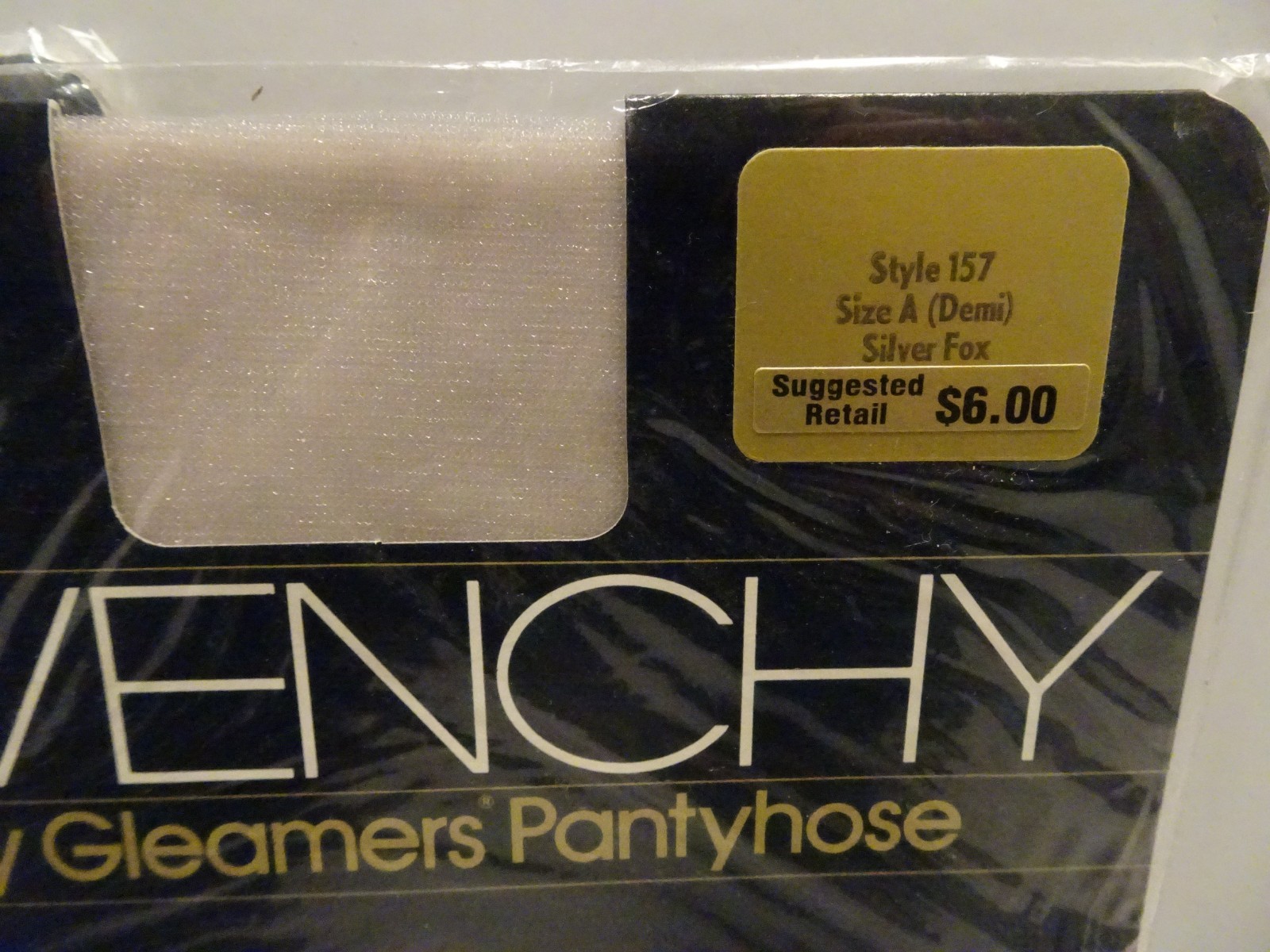 LOT 4 Vintage Givenchy Body Gleamers Pantyhose Sandaltoe Size A B Silver Fox ++ thumbnail 5