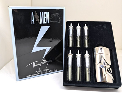 A*MEN THIERRY MUGLER POCKET SPRAY EDT 7 X 2 ML HERREN VINTAGE LIMITED EDITION