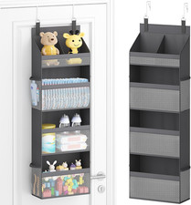 4 Tier over the Door Diaper Organizer for Nursery, Large Heavy Duty Hanging Stor