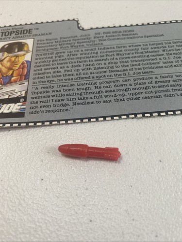 Tarjeta de archivo GI Joe Topside vintage y misil - Imagen 2 de 7