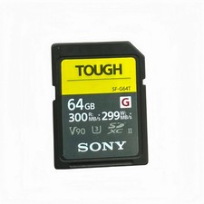 Sony SF-G64T  64GB Tough Series UHS-II SDXC U3 V90 Memory Card - Read: 300 MB/s