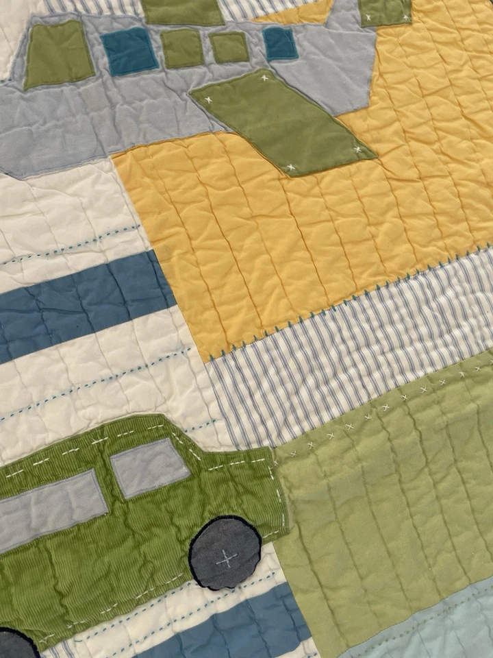 Edredón Pottery Barn Niños Bebé “Oscar” Vehículos Edredón Niño Cuna Edredón Foto 4 de 4