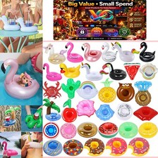 Inflatable Drink Holder 35 Pack Pool Floating Cup Holders Floats Multicolor