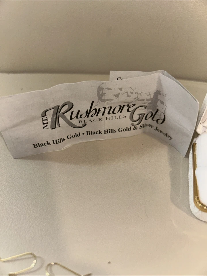 10k Black Hills Earrings 14k Rose Gold Wires Vintage Tri Color Pierced Earrings - Image 3 of 4