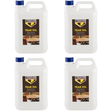 4x Bartoline Teak Oil Wood Furniture Sealer Protector Exterior Interior Use 5L 6.35 per litre