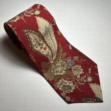 Polo Ralph Lauren 100 Silk Necktie Paisley Floral Red 3.75 x 57 USA EUC