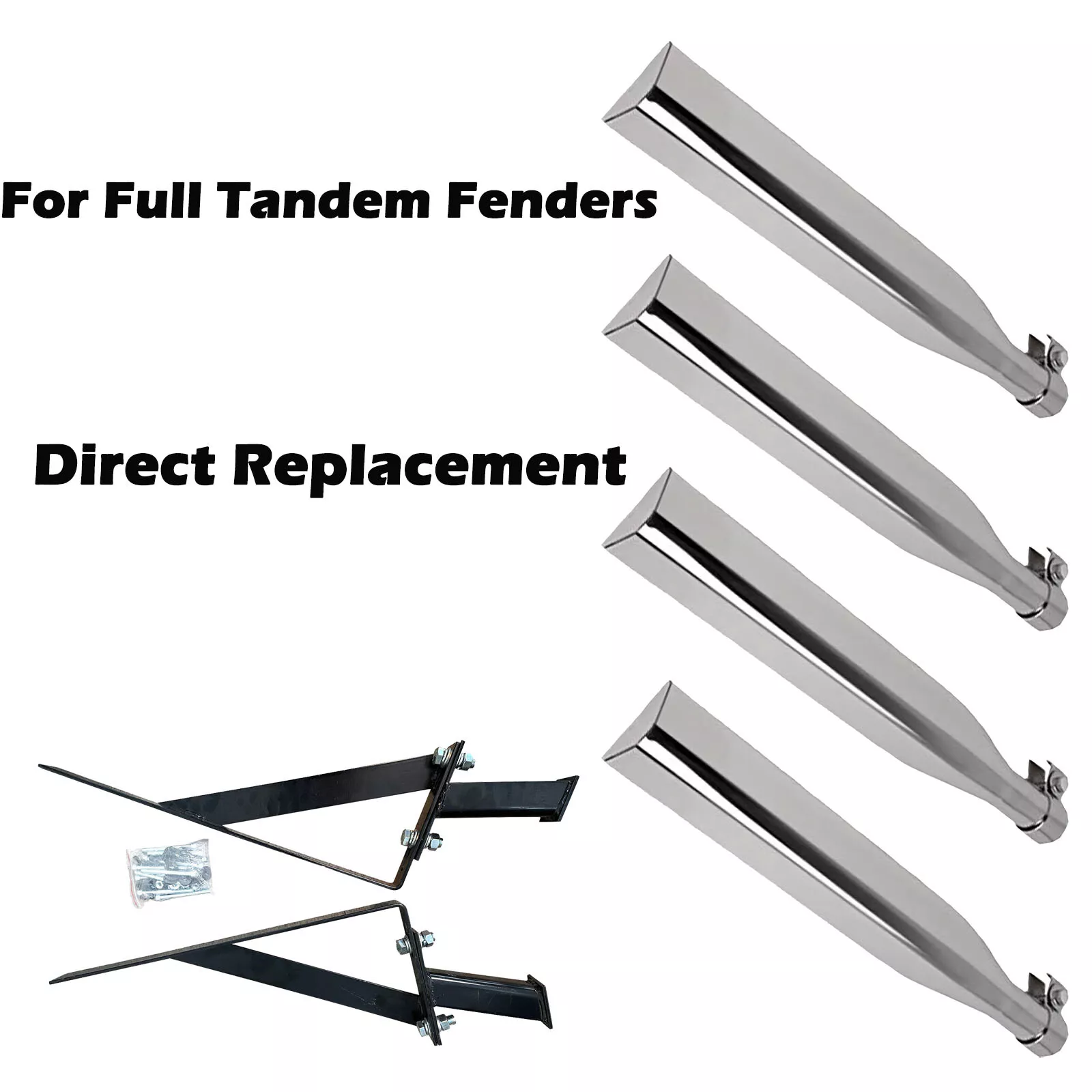 New Full Tandem Mudflap Mounting Bracket Kit For Peterbilt Kenworth Freightliner