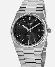 Tissot PRX  T137.410.11.051.00 Swiss Quartz  Watch 40mm Black Dial Box & Papers