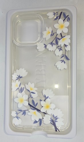 iPhone 13 pro max Phone Case White and Blue Flowers Jelly case