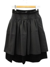 Valentino Garavani skirt velvet layered size 8 black wool made in Italy women s