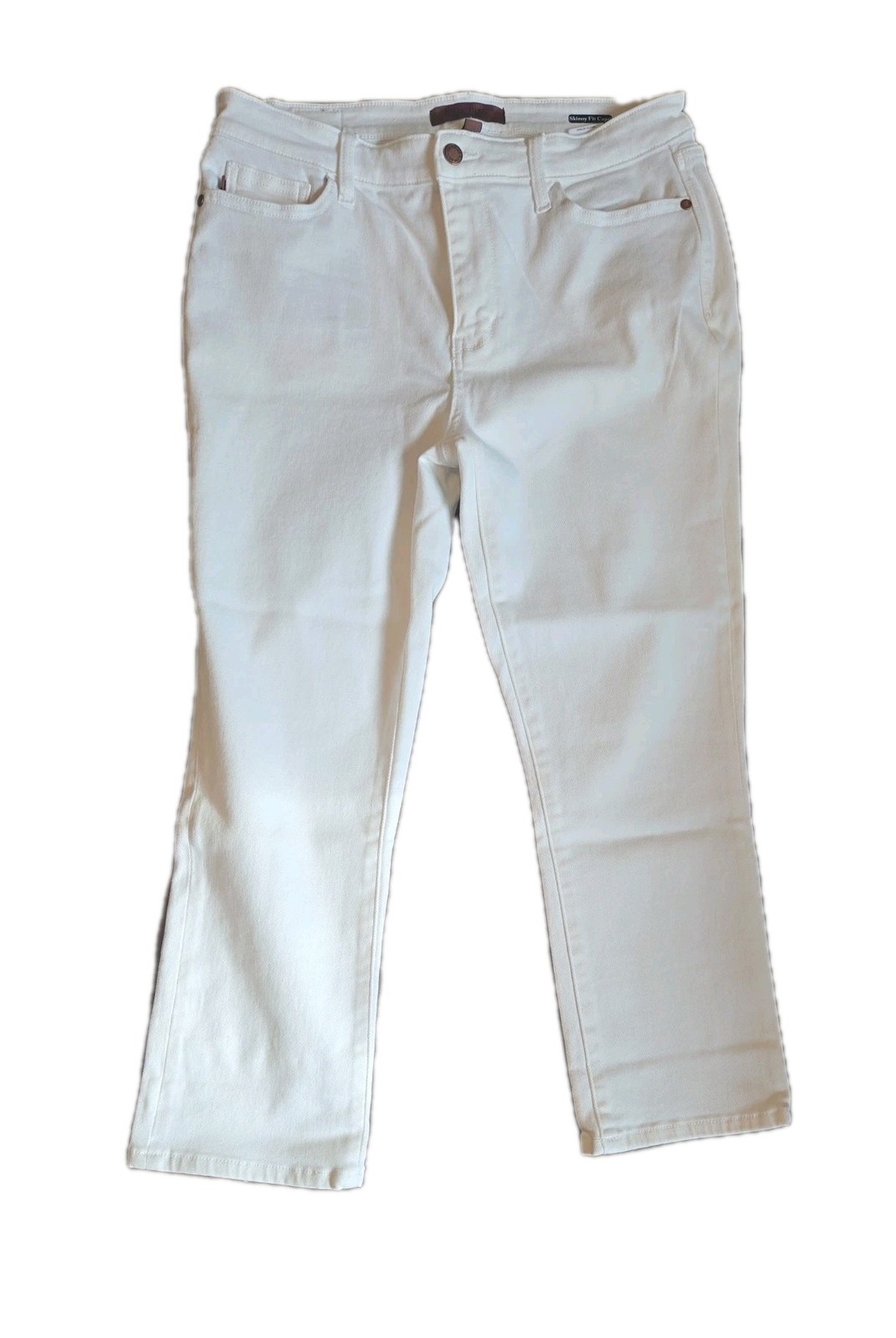 Judy Blue Skinny Fit Capri Jeans White Sz 13/31 Womens Stretch Straight Casual