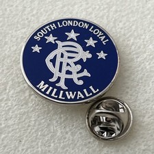 Millwall & Glasgow Rangers Supporter Enamel Badge Rare - Collectable Wear Proud