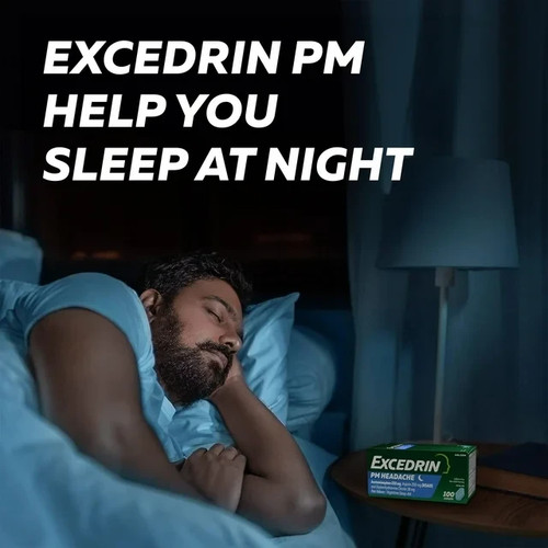 Excedrin PM Schmerzmittel und nächtliche Schlafmittel Kapseln zur Linderung von Kopfschmerzen - Bild 4 von 9