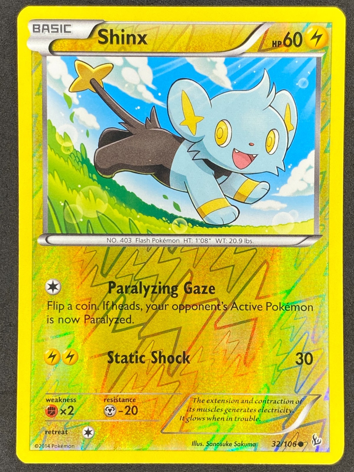 Pokémon Shinx Reverse Holo 32/106 FLF Flashfire NM